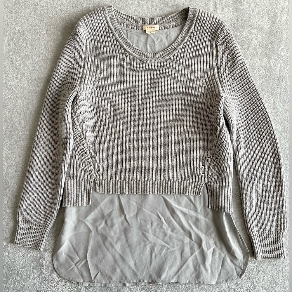 Anthropologie A Moss Wool Cropped Sweater Small